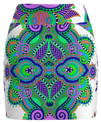 AB Sport Green Scarf Print Pull On Golf Skort