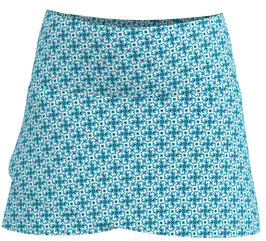 AB SPORT Women's Leaf Trellis Print Scallop Golf Skirt