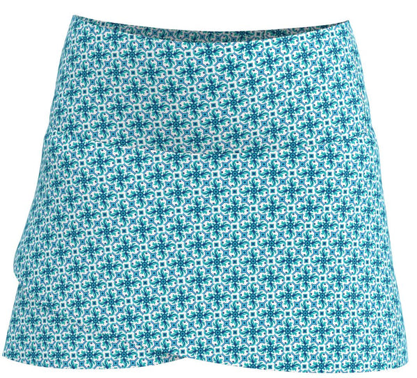AB SPORT Women's Leaf Trellis Print Scallop Golf Skirt - LEAFTR_1L
