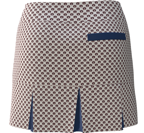 Auburn Tigers AU Print Back Pleat Golf Skirt - BSKG05-AU_2A
