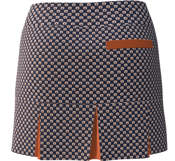 Auburn Tigers AU Print Back Pleat Golf Skirt BSKG05-AU_2BO