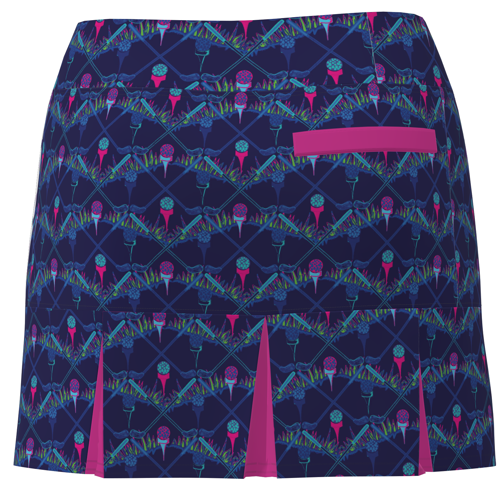 AB SPORT Women's Golf Cart Print Back Pleat Golf Skort GC34H – ABSport