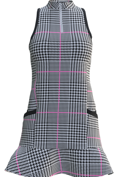 AB SPORT Women's Glen Plaid Print Flounce Dress GD003-GPBLHP