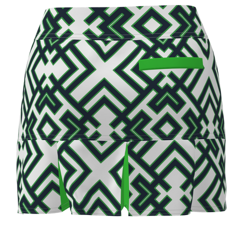 AB SPORT Women's Geo Print Back Pleat Golf Skirt - GEOWG