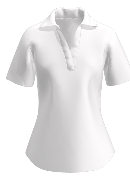 AB SPORT Women's White Short Sleeve V-Neck Polo GP02-WHT