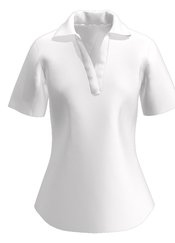 AB SPORT Women's White Short Sleeve V-Neck Polo GP02-WHT