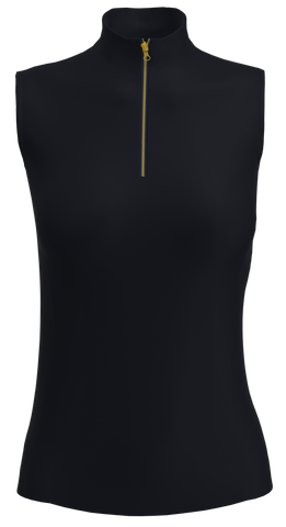 AB SPORT Sleeveless Mock Zip Polo - GP04-BLKH