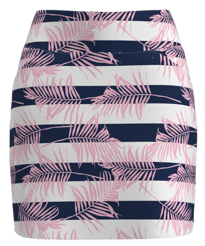 AB Sport Women's Leaf Nautical Stripe Print Front Pocket Golf Skirt - LNS
