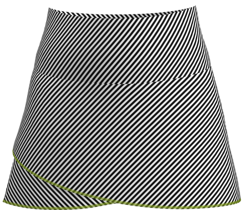 AB SPORT Women's Cross Stripe Print Tennis Skirt BSKT03-BLCS