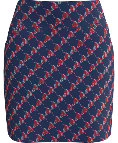 AB Sport Women's Blue Red Bird Print Golf Skirt