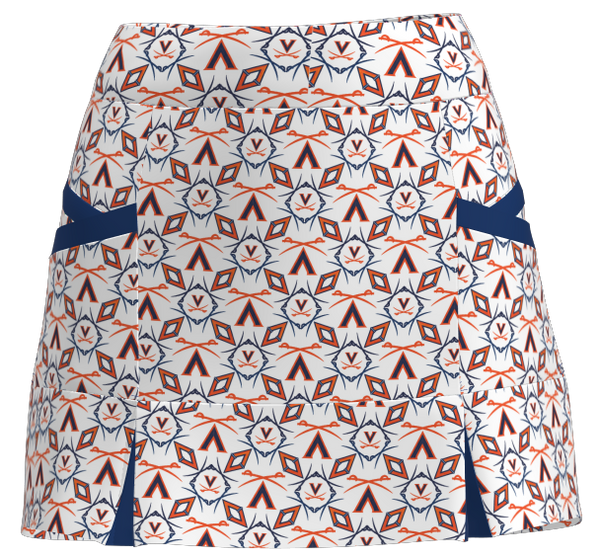 University of Virginia Print Women's Kick Pleat Golf Skirt - UVA3A