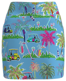 AB SPORT Women's Golf Cart Palm Print Front Pocket Golf Skirt BSKG01-GCPLB