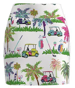 AB Sport Women's White Golf Cart Print Golf Skort - ABSport