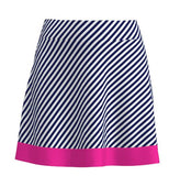 AB SPORT Navy Cross Stripe Flounce Golf Skirt
