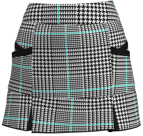 AB SPORT Women's Glen Plaid Print Kick Pleat Golf Skirt - GPBLBH