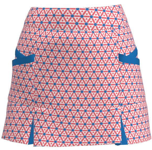 AB SPORT Women's Geo Print Kick Pleat Golf Skirt - GEO2CORC