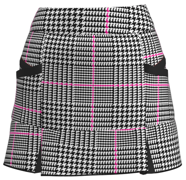 AB SPORT Women's Glen Plaid Print Kick Pleat Golf Skirt - GPBLHP