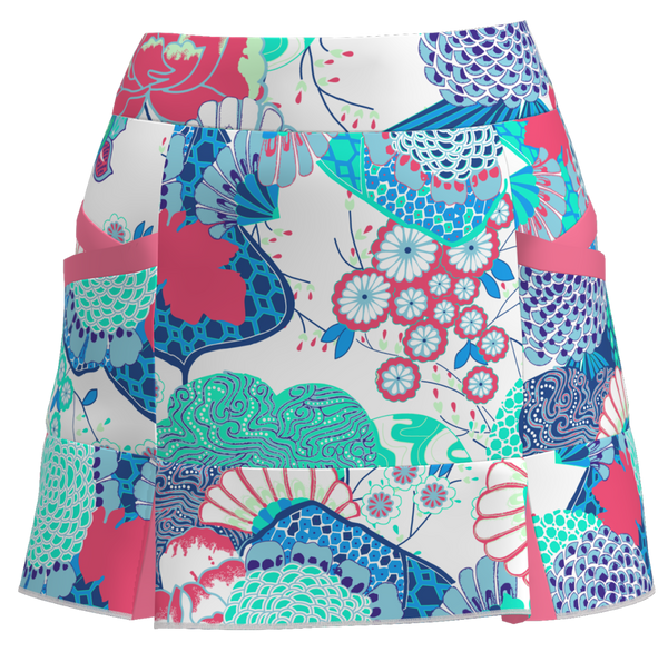 AB SPORT Women's Japanese Garden Print Kick Pleat Golf Skirt - JPGW7P