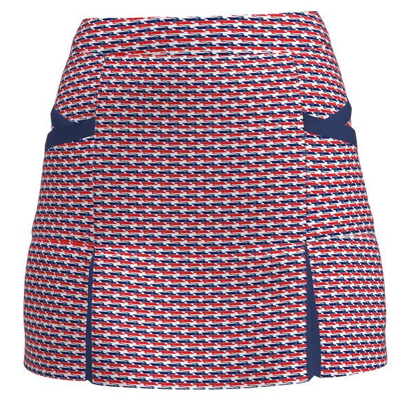 AB SPORT Women's TENNIS SKIRT BSKT04-REBN : RED NAVY BOAT PRINT - ABSport