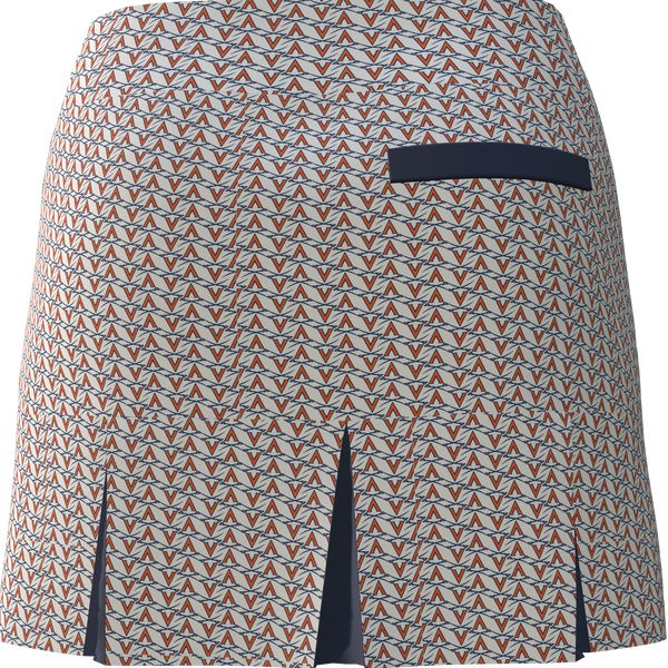 University of Virginia Print Women's Back Pleat Golf Skirt - UVA1AB
