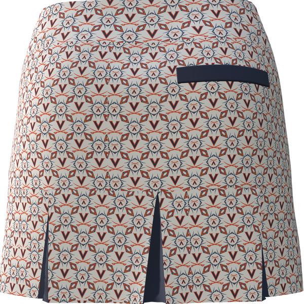 University of Virginia Print Women's Back Pleat Golf Skirt - UVA3AB