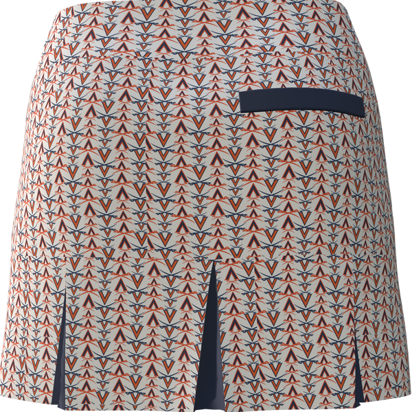 University of Virginia Print Women's Back Pleat Golf Skirt - UVA4AB