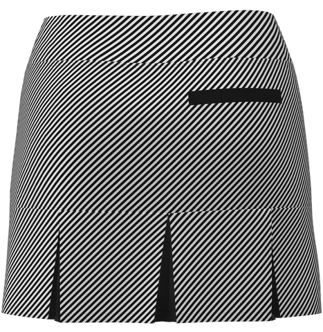 AB SPORT Women's Cross Stripe Print Back Pleat Golf Skirt - BLCSBL