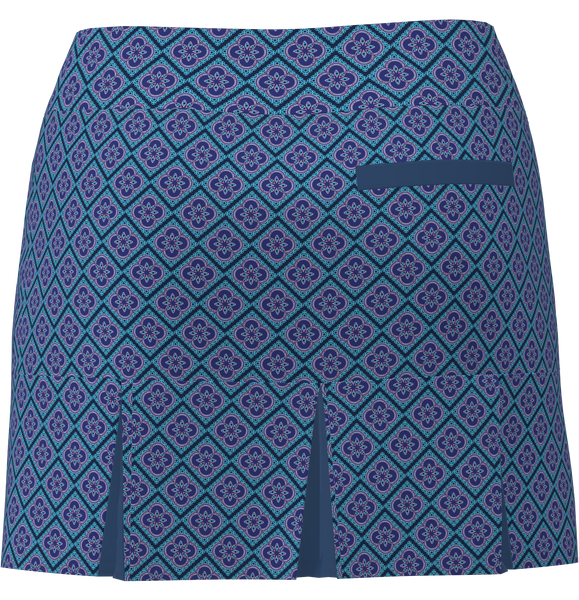 AB SPORT Women's Clover Print Back Pleat Golf Skirt - CLOVER1D