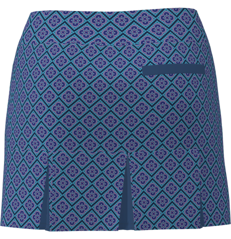 AB SPORT Women's Clover Print Back Pleat Golf Skirt - CLOVER1D
