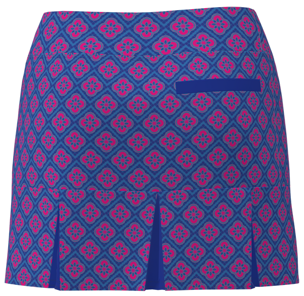 AB SPORT Women's Clover Print Back Pleat Golf Skirt - CLOVER1M