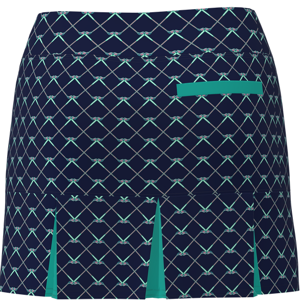 AB SPORT Women's Golf Club Print Back Pleat Golf Skirt - GC1A