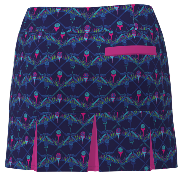 AB SPORT Women's Golf Clubs Print Back Pleat Golf Skirt - GC34H