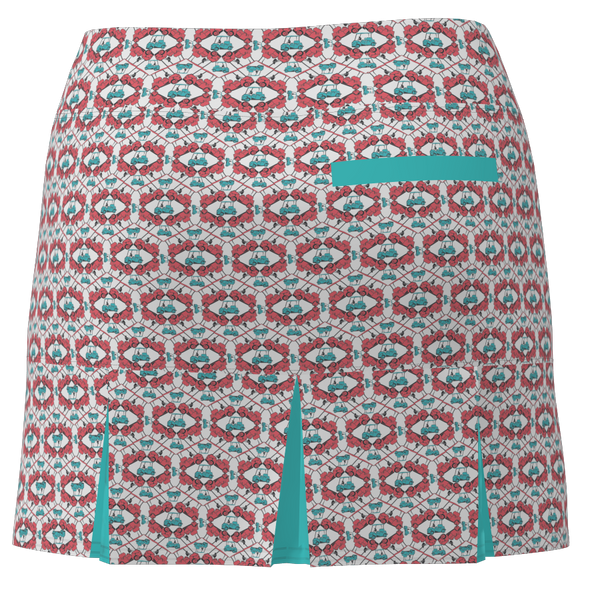 AB SPORT Women's Golf Carts Print Back Pleat Golf Skirt - GCP2K