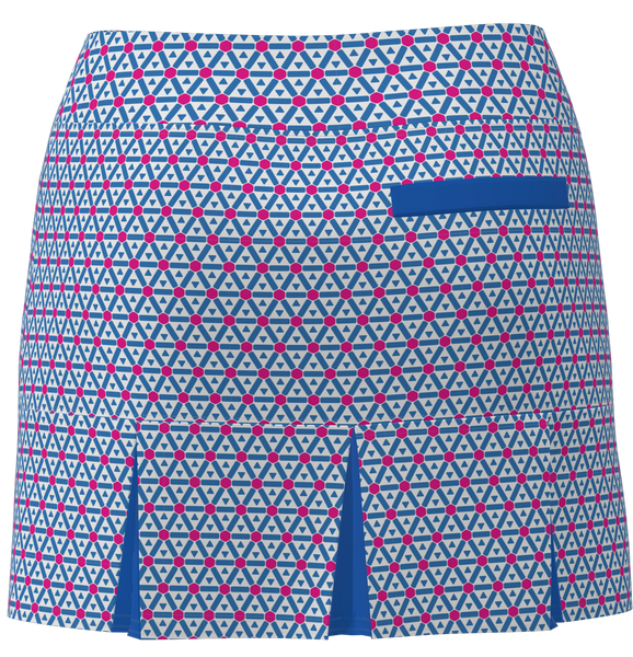 AB Sport Women's Geo Print Back Pleat Golf Skirt - GEO2CFHPU