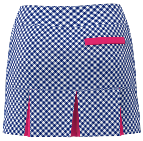 AB Sport Gingham Print Women's Back Pleat Golf Skirt - GINGSP