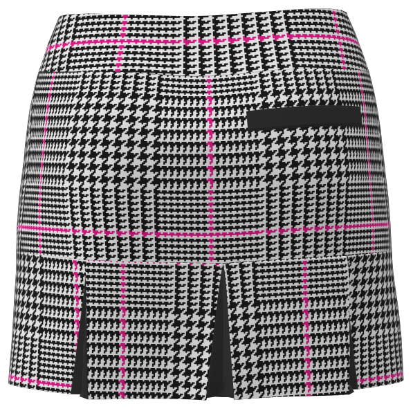 AB SPORT Women's Glen Plaid Print Back Pleat Golf Skirt BSKG05-GPBLHP