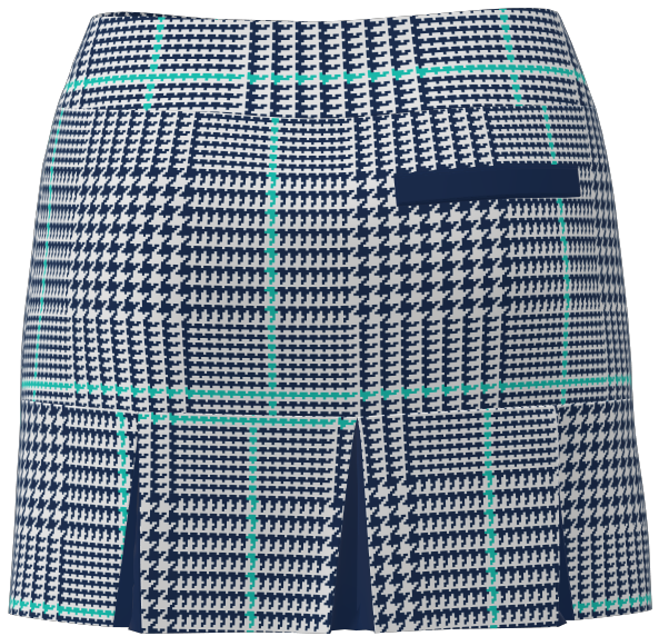 AB SPORT Women's Glen Plaid Print Back Pleat Golf Skirt BSKG05-GPLDBHN