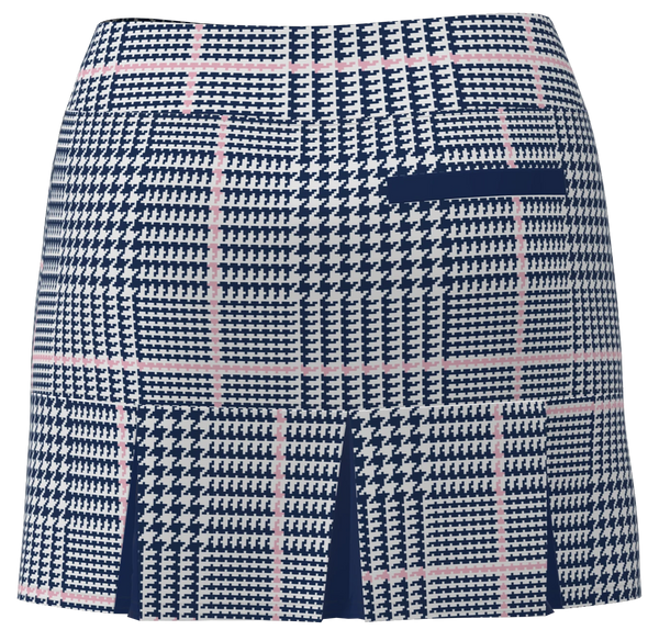 AB SPORT Women's Glen Plaid Print Back Pleat Golf Skirt-GPLP