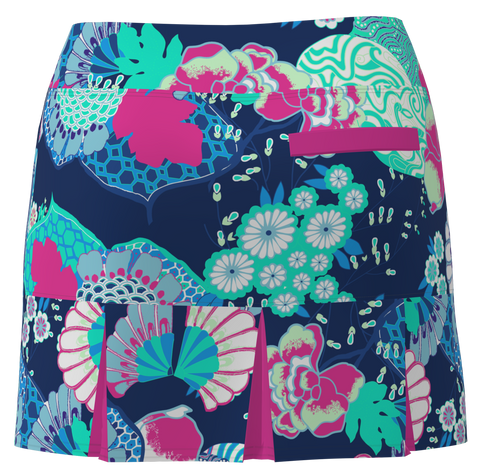 AB SPORT Women's Japanese Garden Print Back Pleat Golf Skirt - JPGN6