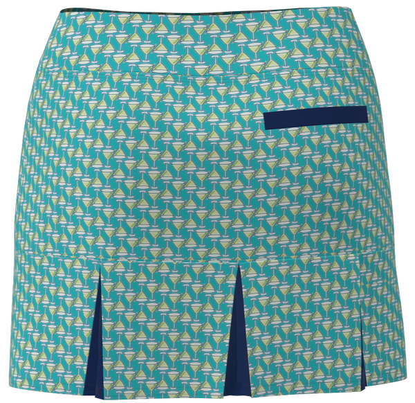 AB SPORT Women's Martini Print Back Pleat Golf Skirt - MART1CE