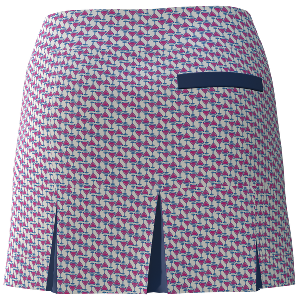 AB SPORT Women's Martini Print Back Pleat Golf Skirt BSKG05-MART1N