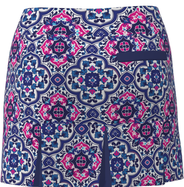 AB Sport Women's Medallion Print Back Pleat Golf Skirt - MED_1FL