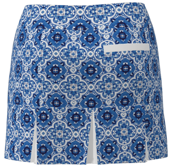 AB SPORT Women's Medallion Print Back Pleat Golf Skirt BSKG05-MED_1L