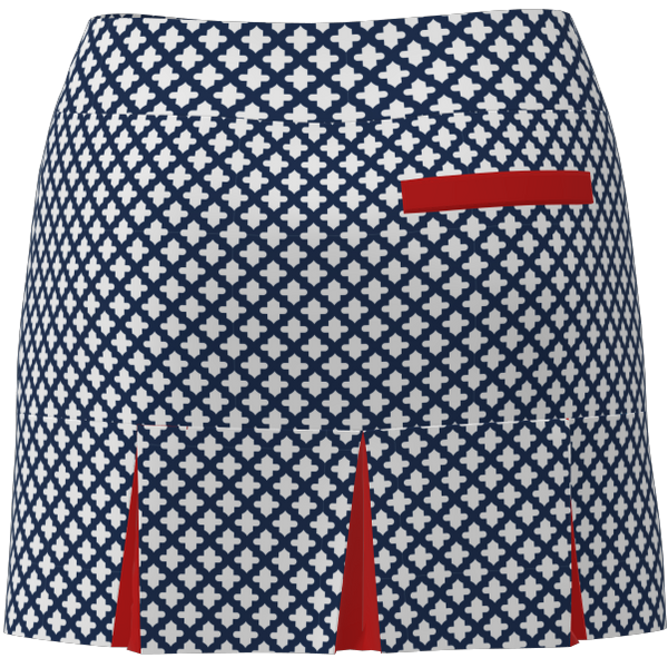 AB SPORT Women's Mosaic Print Back Pleat Golf Skirt BSKG05-MOSWNSR
