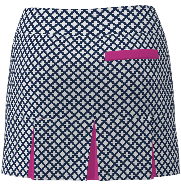 AB SPORT Women's Mosaic Print Back Pleat Golf Skirt  -MOSWNS