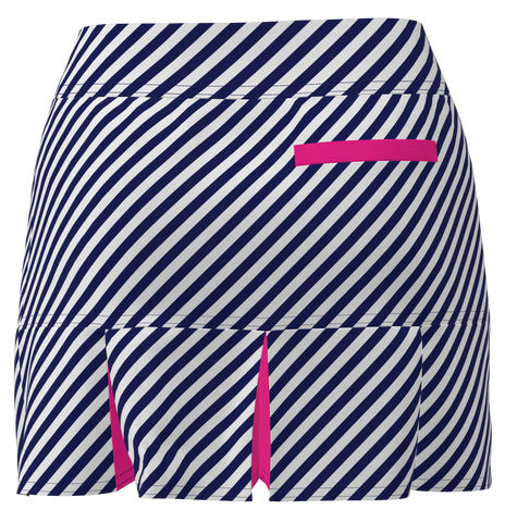 AB SPORT Women's Cross Stripe Print Back Pleat Golf Skirt - NCSP