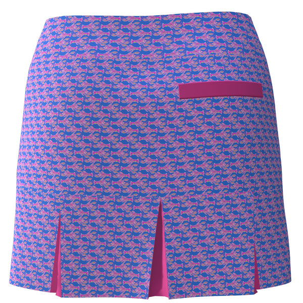 AB SPORT Lobsters Print Women's Back Pleat Golf Skirt BSKG05-LOBS1J