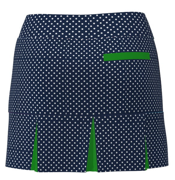 AB Sport Women's Polka Dot Print Back Pleat Golf Skirt - NPDG