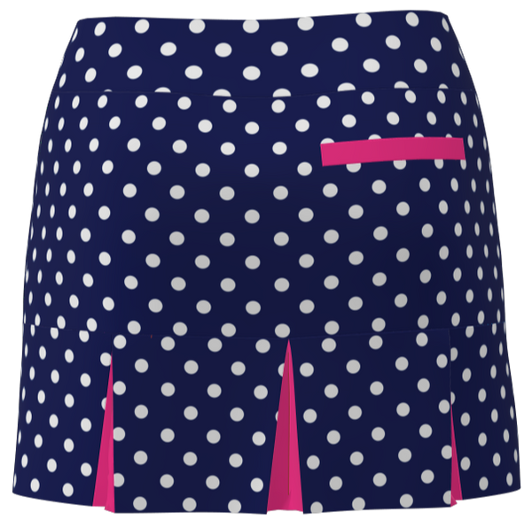 AB Sport Women's Polka Dot Print Back Pleat Golf Skirt - NPDLP