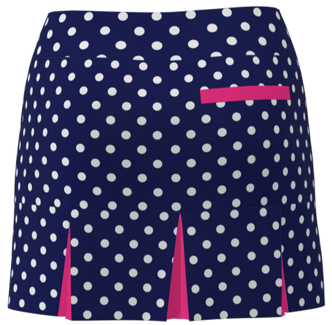 AB Sport Women's Polka Dot Print Back Pleat Golf Skirt - NPDLP